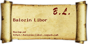 Balozin Libor névjegykártya